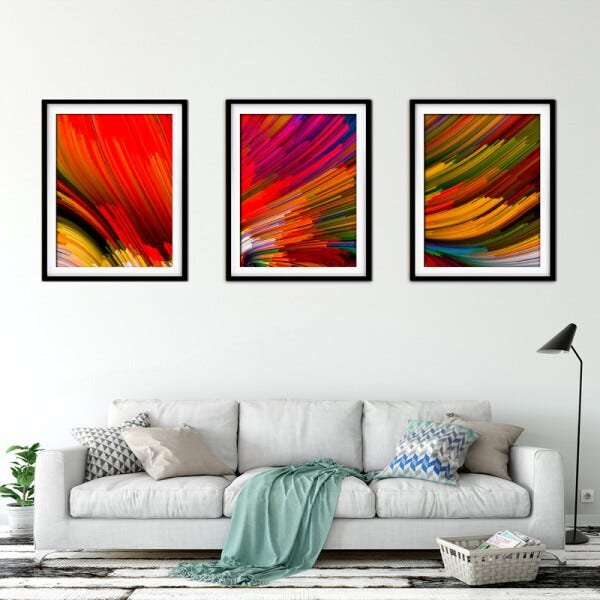 Quadro mdf preto 68x126 universo colorido mod 104 - 2