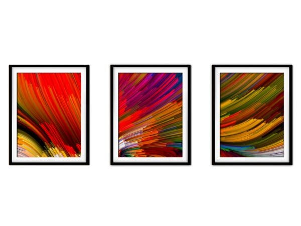 Quadro mdf preto 68x126 universo colorido mod 104 - 1