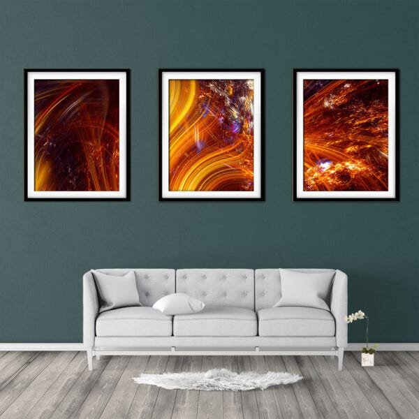 Quadro mdf preto 55x110 universo colorido mod 259 - 2