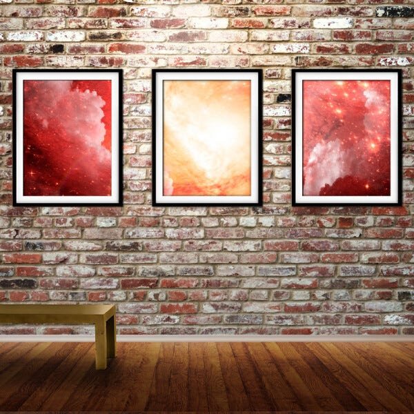 Quadro mdf preto 55x110 universo colorido mod 156 - 2