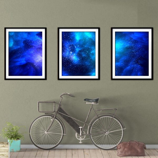 Quadro mdf preto 55x110 universo colorido mod 243 - 2