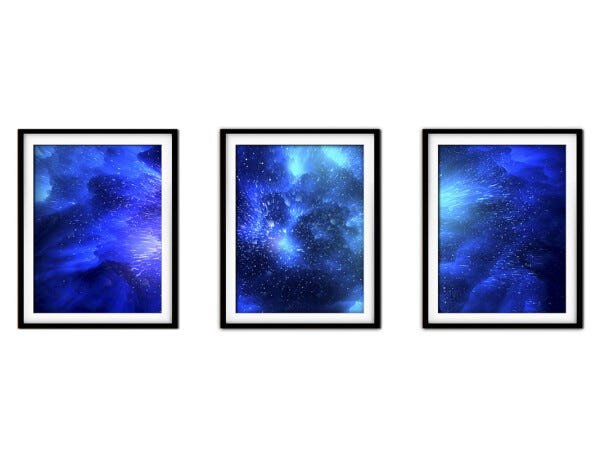 Quadro mdf preto 55x110 universo colorido mod 243 - 1
