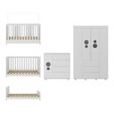 Ver imagem 3 de Quarto Infantil Completo com Berço 3 em 1 com Colchão Incluso Multimóveis Mp4384 Branco