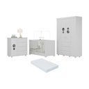 Ver imagem 2 de Quarto Infantil Completo com Berço 3 em 1 com Colchão Incluso Multimóveis Mp4384 Branco