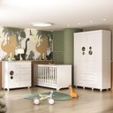 Ver imagem 1 de Quarto Infantil Completo com Berço 3 em 1 com Colchão Incluso Multimóveis Mp4384 Branco
