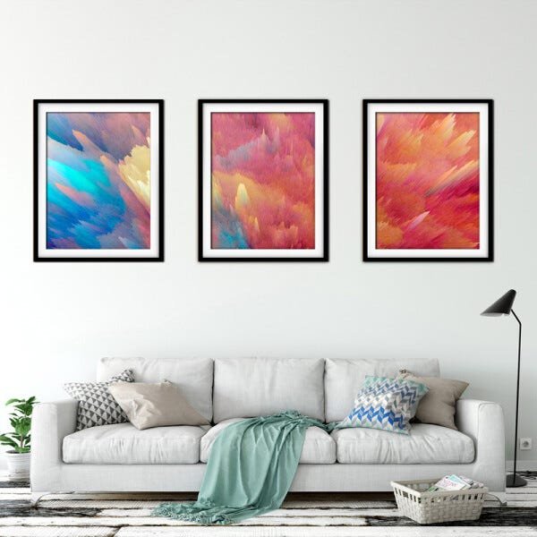Quadro mdf preto 55x110 universo colorido mod 233 - 2