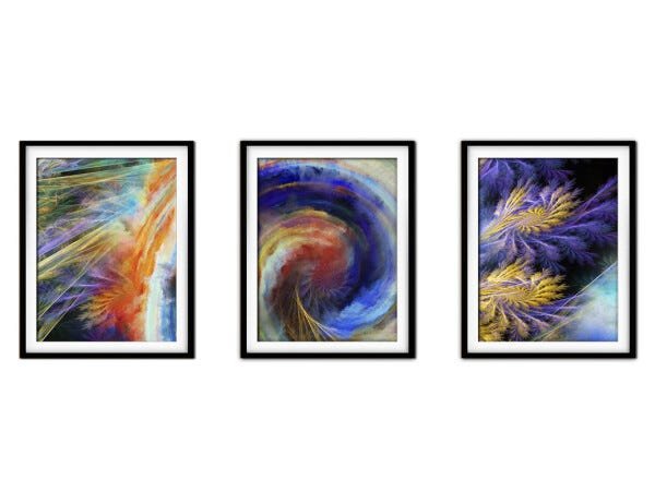 Quadro mdf preto 55x110 universo colorido mod 228 - 1