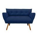 Ver imagem 6 de Kit 1 Namoradeira e 2 Poltronas Anitta Suede Azul Marinho