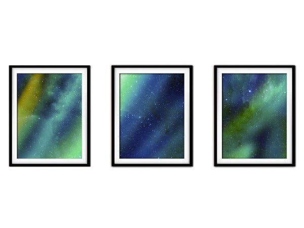 Quadro mdf preto 55x110 universo colorido mod 186 - 1