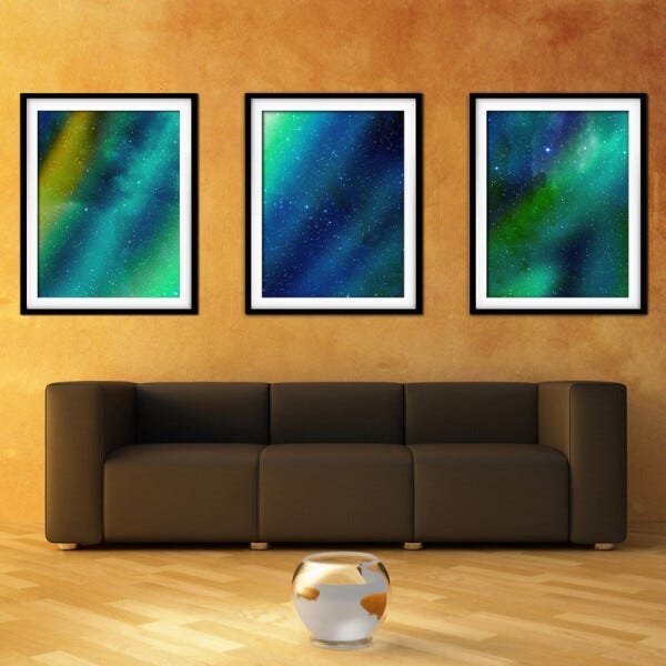 Quadro mdf preto 55x110 universo colorido mod 186 - 2