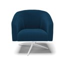 Ver imagem 5 de Poltrona Decorativa Base Giratória Cromada Stella Bouclê Azul D03 - D'Rossi