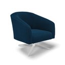 Ver imagem 1 de Poltrona Decorativa Base Giratória Cromada Stella Bouclê Azul D03 - D'Rossi