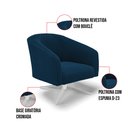 Ver imagem 3 de Poltrona Decorativa Base Giratória Cromada Stella Bouclê Azul D03 - D'Rossi