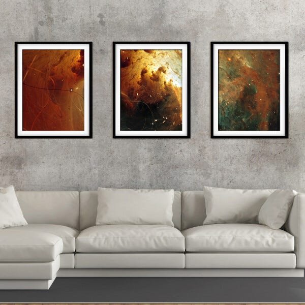 Quadro mdf preto 55x110 universo colorido mod 45 - 2