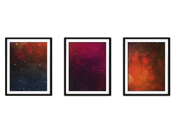Quadro mdf preto 55x110 universo colorido mod 41 - 1