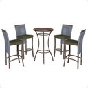 Ver imagem 1 de Mesa Bistro e 4 Banquetas Roma Marrom Corda Náutica 12 Prata
