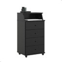 Ver imagem 1 de Mesa de Cabeceira Retrô 4 Gavetas - Mod.3005 Cor:preto