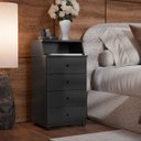 Ver imagem 2 de Mesa de Cabeceira Retrô 4 Gavetas - Mod.3005 Cor:preto