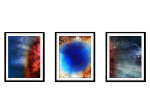 Quadro mdf preto 55x110 universo colorido mod 8 - 1