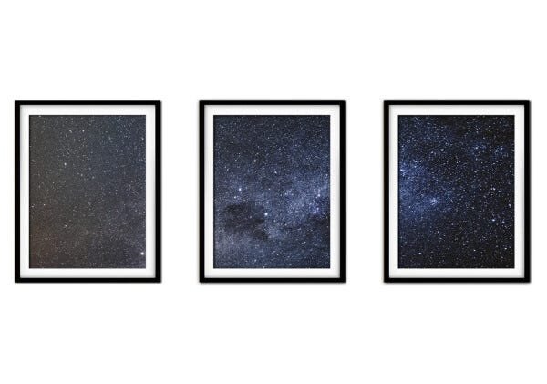 Quadro mdf preto 55x110 universo colorido mod 7 - 1
