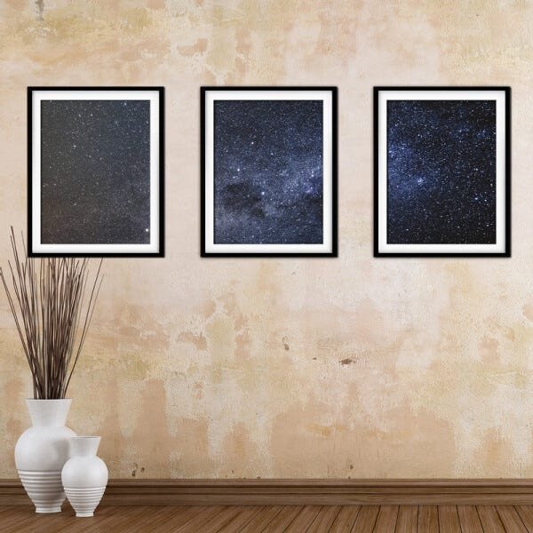 Quadro mdf preto 55x110 universo colorido mod 7 - 2
