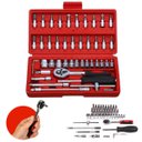 Ver imagem 1 de Jogo 46 Ferramentas Embralumi Chaves Soquetes Catraca Bits CRV 1/4