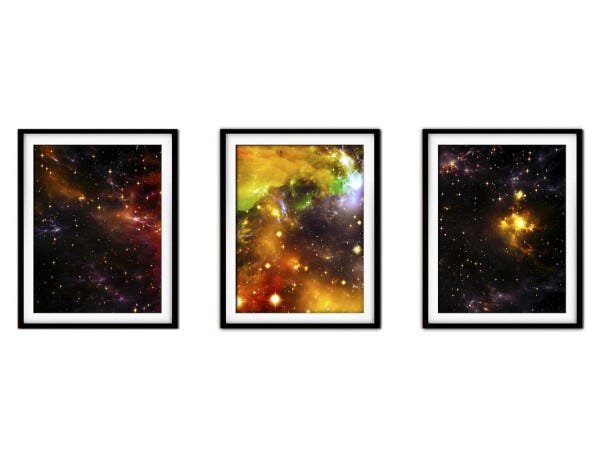 Quadro mdf preto 45x96 universo colorido mod 265 - 1