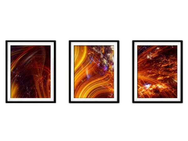 Quadro mdf preto 45x96 universo colorido mod 259 - 1
