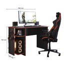 Ver imagem 4 de Escrivaninha/ Mesa Gamer Preto Fosco/vermelho 3875 - Qmovi