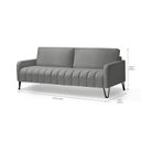 Ver imagem 3 de Sofá Living Savana 3 Lugares C/ Pé de Ferro Preto 2,20 Mts Veludo Cinza - Espuma D-28