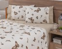 Ver imagem 2 de Jogo Lençol 4 Peças Cama Viúva 2,03mx1,20mx35cm 100% Algodão 180 Fios Ponto Palito Losangos Borbolet