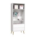 Ver imagem 2 de Dormitório Completo Infantil Theo 2 Portas, Cômoda 6 Gavetas, Berço e Mesa de Canto Branco Fosco com