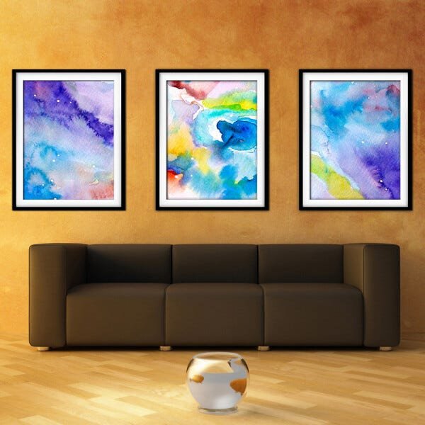Quadro mdf preto 45x96 universo colorido mod 118 - 2