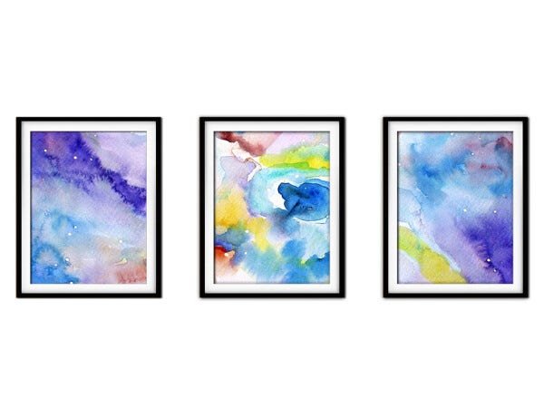 Quadro mdf preto 45x96 universo colorido mod 118 - 1