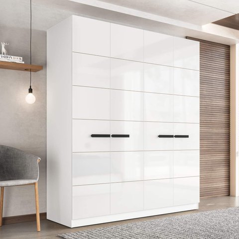 Guarda Roupa Casal 161,1cm com 4 Portas e 4 Gavetas 240842 Lisboa Politorno Móveis