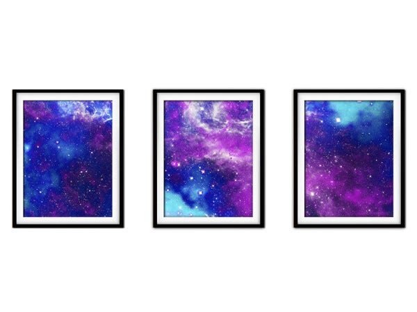 Quadro mdf preto 45x96 universo colorido mod 81 - 1
