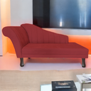 Ver imagem 2 de Recamier Divã para Sala Cecilia Pés Retro Tabaco 1.60cm Veludo Vermelho - Incasa Decor