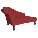 Ver imagem 4 de Recamier Divã para Sala Cecilia Pés Retro Tabaco 1.60cm Veludo Vermelho - Incasa Decor