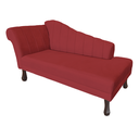 Ver imagem 5 de Recamier Divã para Sala Cecilia Pés Retro Tabaco 1.60cm Veludo Vermelho - Incasa Decor