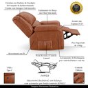 Ver imagem 3 de Poltrona do Papai Reclinável Sala de Cinema Madrid Controle Power Elétrico USB PU Caramelo Brilho G2