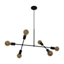 Ver imagem 1 de Lustre Pendente com 6 Braços (hastes) - Ideal para Mesa de Jantar Retangular Cor Preto