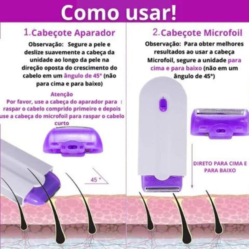 Depilador Elétrico Removedor Pelos Feminino Facial e - 9