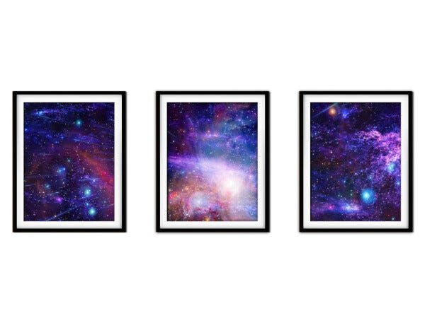 Quadro mdf preto 30x66 universo colorido mod 210 - 1