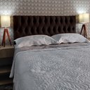 Ver imagem 1 de Cabeceira Queen 160 Cama Box Vintage Capitone Marrom Suede com Pés Rbl
