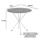 Ver imagem 3 de Conjunto sala de Jantar Mesa Redonda 80cm Tampo Granito com 4 Cadeiras Milla