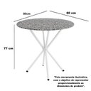 Ver imagem 3 de Conjunto Sala de Jantar Mesa Redonda 80cm Tampo Granito com 4 Cadeiras Milla Branco/Imbuia/Ocre
