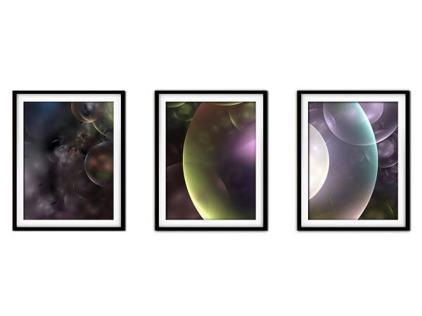 Quadro mdf preto 30x66 universo colorido mod 177 - 1