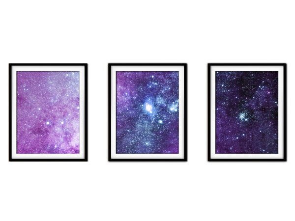 Quadro mdf preto 30x66 universo colorido mod 162 - 1