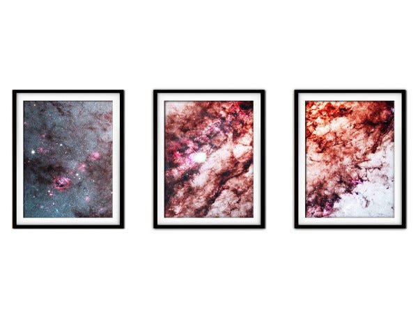 Quadro mdf preto 30x66 universo colorido mod 155 - 1