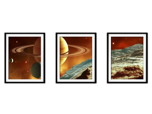 Quadro mdf preto 30x66 universo colorido mod 134 - 1
